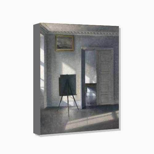Vilhelm Hammershoi,함메르쇼이 (Interior with an Easel, Bredgade 25, Getty Center)