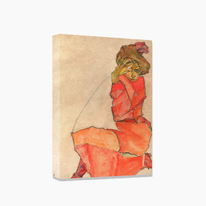 Egon Schiele, 에곤 쉴레 (오렌지레드드레스를 입고 무릎꿇은 여자)