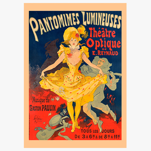 Jules Chéret,쥘 세례 (Musée Grévin, Pantomimes Lumineuses, Théâtre optique de E. Reynaud)