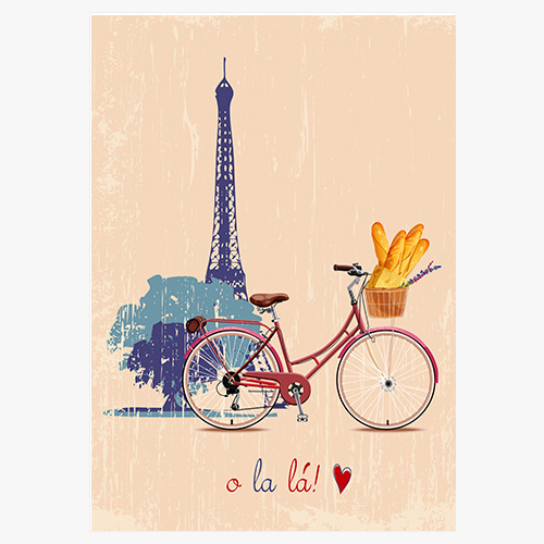 Bike and French baguettes (프렌치 빈티지)
