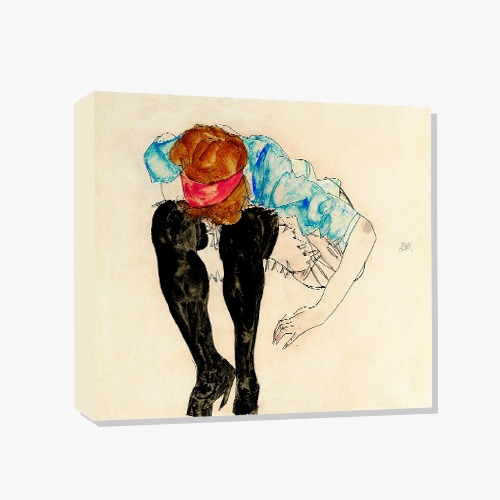Egon Schiele, 에곤 쉴레 (검은 스타킹 앞으로 기댄 금발 소녀)